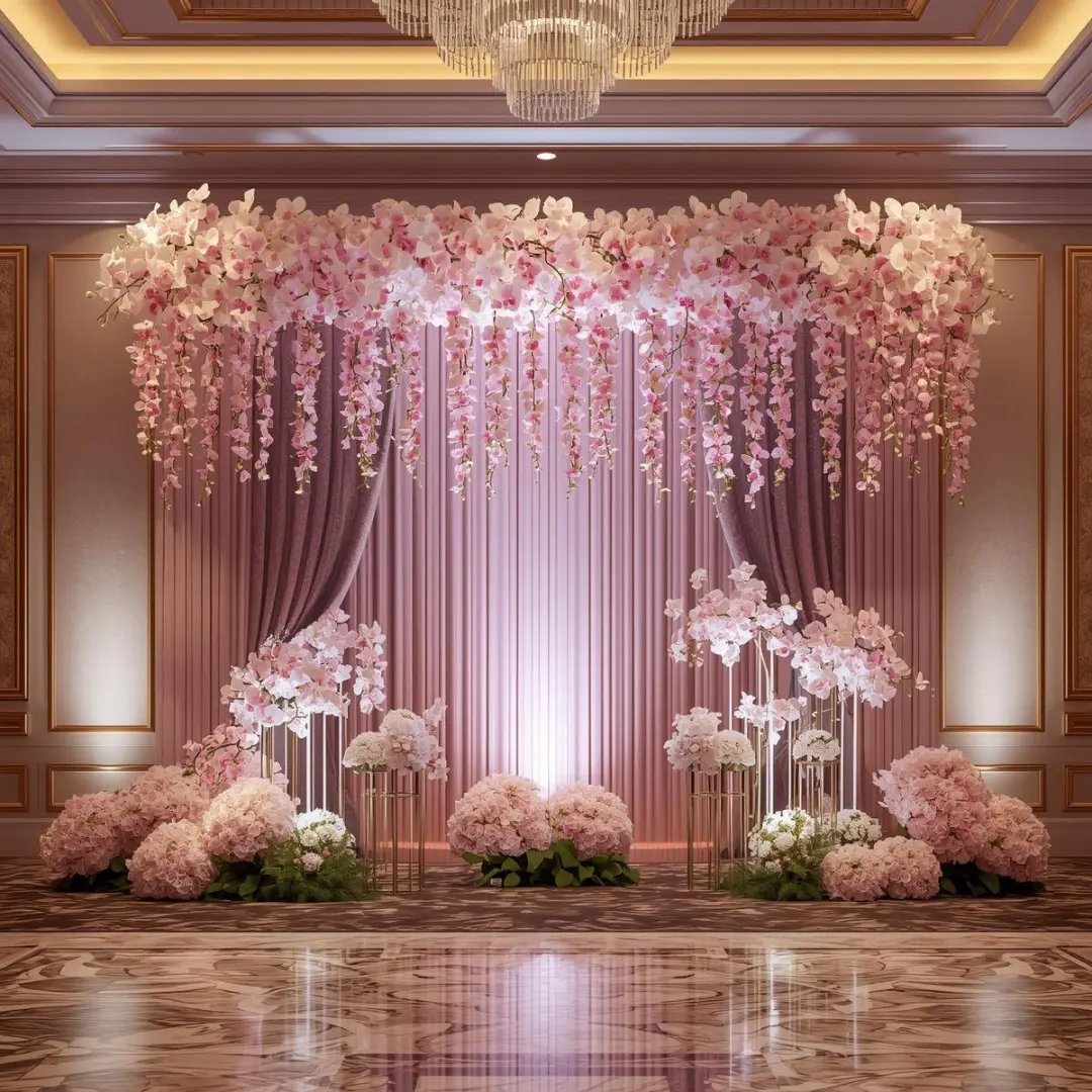 Luxurious wedding backdrop design